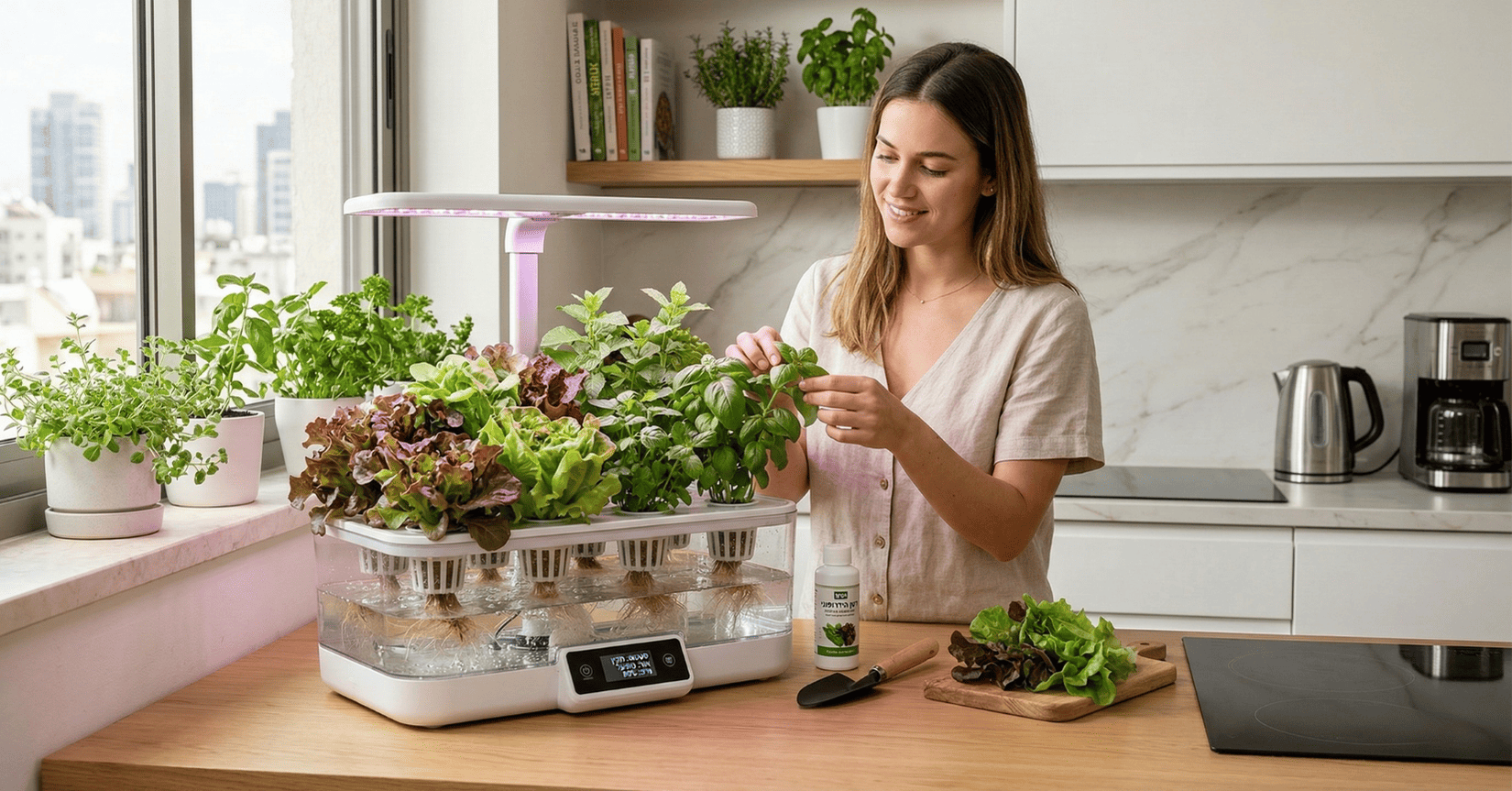 מערכת גינה הידרופונית שמשנה את המטבח